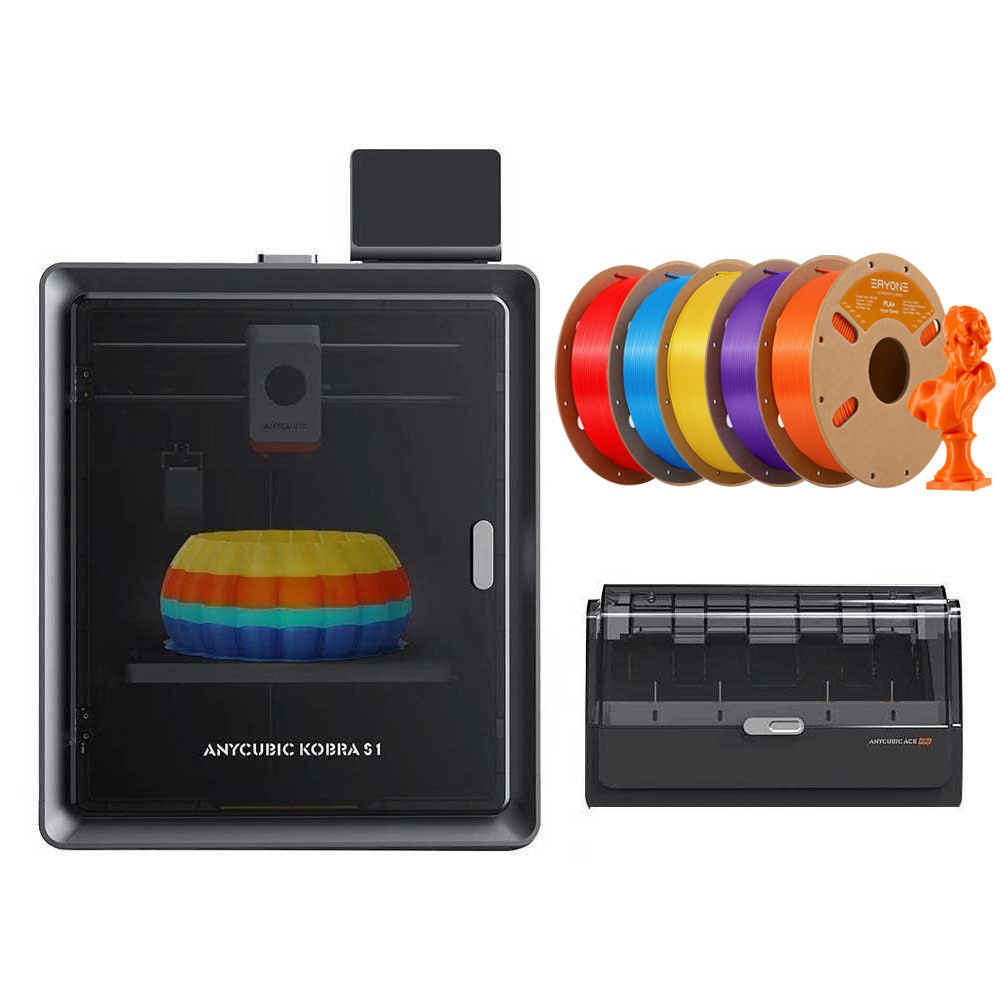 

Anycubic Kobra S1 Combo + 5kg Eryone High Speed PLA+ Filament - 1kg Purple + 1kg Red + 1kg Yellow + 1kg Orange + 1kg Azure