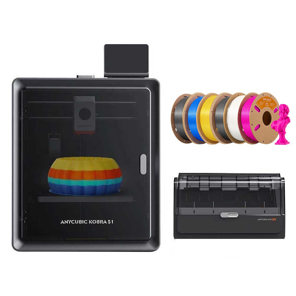 

Anycubic Kobra S1 Combo + 6kg Eryone High Speed PLA+ Filament - 1kg Yellow +1kg Magenta +1kg Blue +1kg Ivory White +2kg Gray)