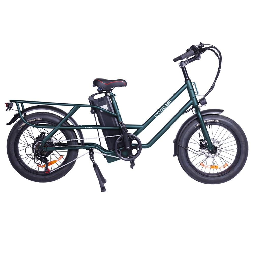 GOGOBEST GF200 Electric Bike, 500W Motor, 48V 15.6Ah Battery, 20*3.0 inch Tires, 45km/h Max Speed, 80km Max Range, Mechanical Disc Brakes, Shimano 7-speed, LCD Display - Green