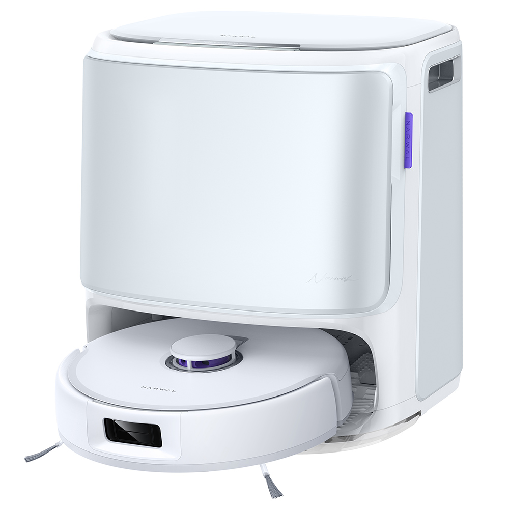 NARWAL Freo Z10 Robot Vacuum and Mop, Tangle Free, 15,000Pa Suction, Adapts to Hard-to-Reach Areas, Self-Emptying, Mop Washing & Drying, Obstacle Avoidance, for Pet Hair & Hard Floor, White