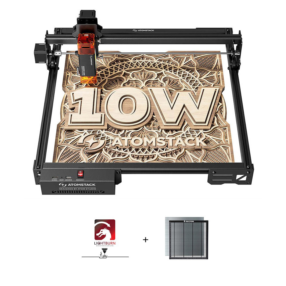 

ATOMSTACK A10 Pro V2 10W Laser Engraver + Mecpow H44 Laser Bed + 1 Year LightBurn License
