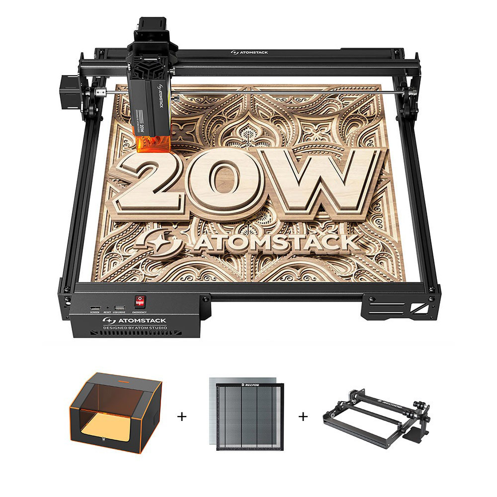 

ATOMSTACK A20 Pro V2 20W Laser Engraver + Laser Bed + Rotary Roller + Enclosure
