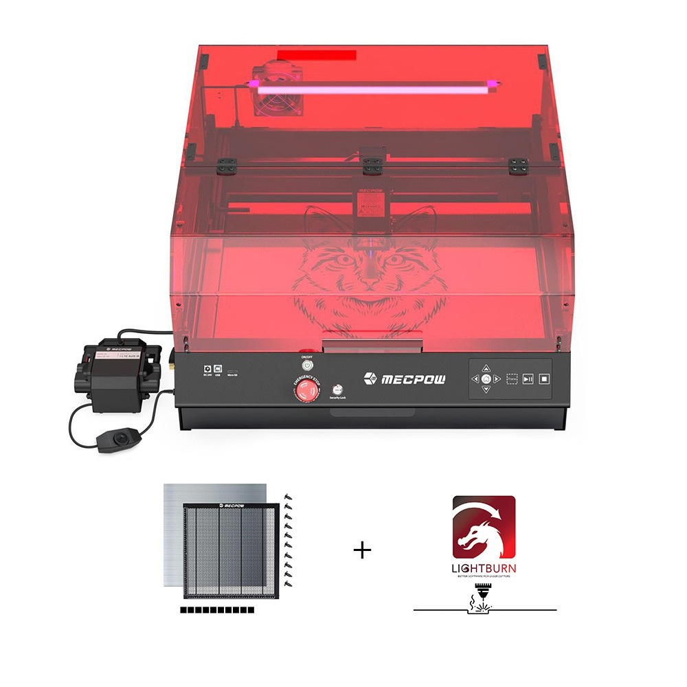 

Mecpow X4 Pro 22W FDA Class 1 Laser + Laser Bed + 1 Year LightBurn License