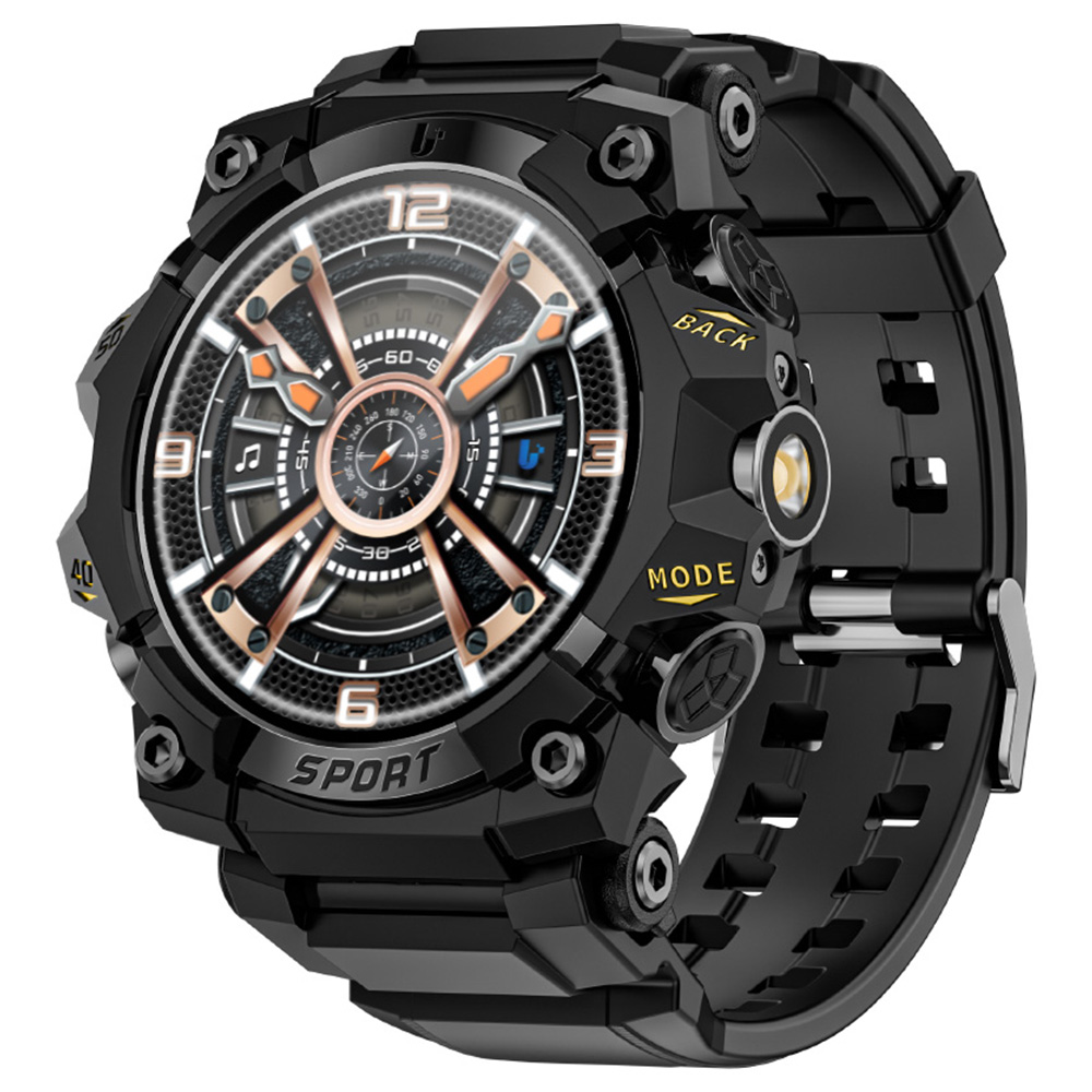 LOKMAT ATTACK 3 Pro Smartwatch, 1.39 inch HD Screen, Bluetooth Calling, Heart Rate Blood Oxygen Monitoring, 100+ Sports Modes, Al Voice Assistant - Black