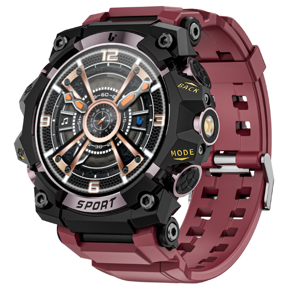 LOKMAT ATTACK 3 Pro Smartwatch, 1.39 inch HD Screen, Bluetooth Calling, Heart Rate Blood Oxygen Monitoring, 100+ Sports Modes, Al Voice Assistant - Red