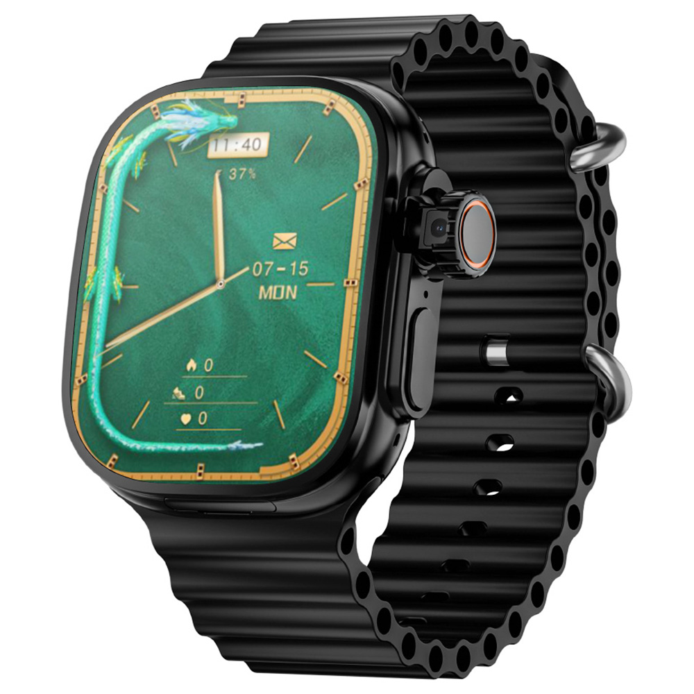LOKMAT XH12C Smartwatch, 2.06 inch AMOLED Screen, 4G/5G Calling, Health Monitoring - Black Dial