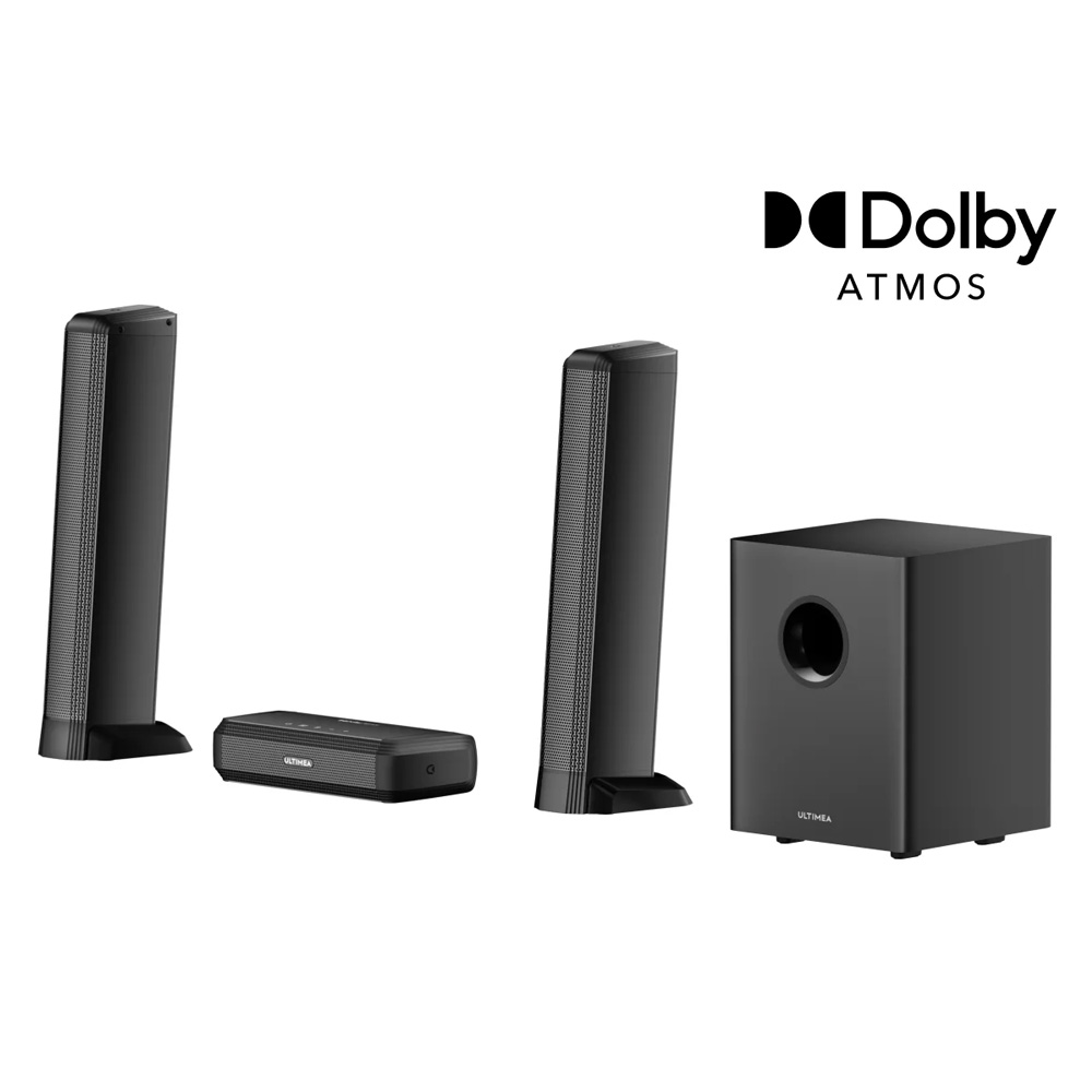 

Ultimea Apollo S80 5.1 Soundbar, Smart APP Control, Dynamic Lighting Effects, RGB Light & Brightness Adjustment, 121 Preset EQ Matrices, Detachable Design, Black