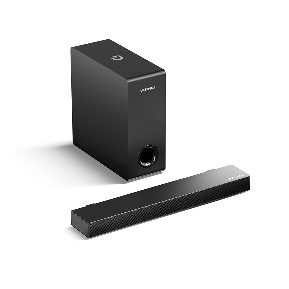 

Ultimea Nova S40 Soundbar Subwoofer Kit, 2.1 Channel, BassMax, Remote Control, Bluetooth 5.3 Connection, Wired Subwoofer with Adjustable Bass, Black