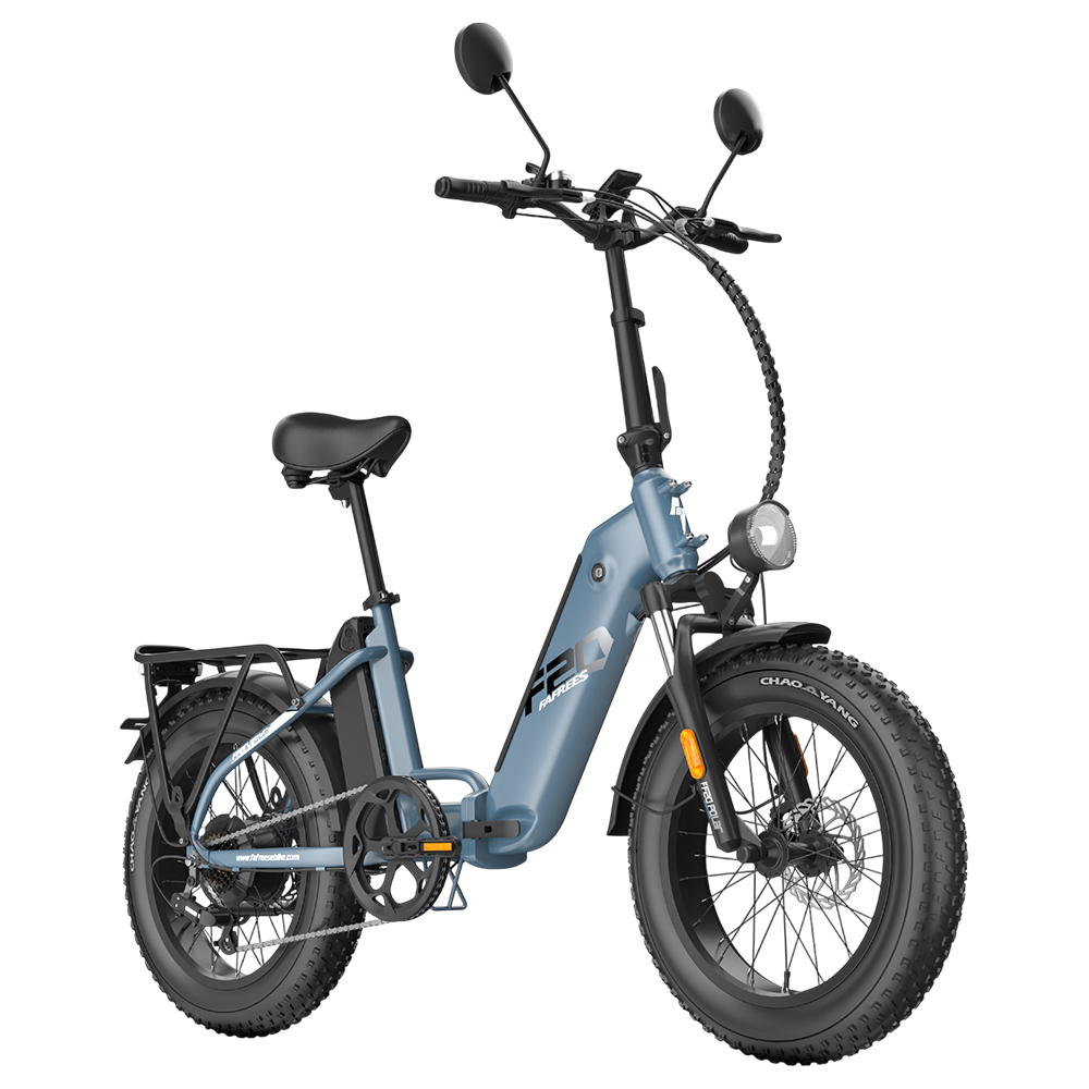Fafrees FF20 Polar Electric Bike, 500W Motor, 48V 24Ah Dual Batteries, 20*4.0 inch Tires, 45km/h Max Speed, 150km Max Range, Mechanical Disc Brakes, Front Spring Fork, Shimano 7-speed - Haze Blue