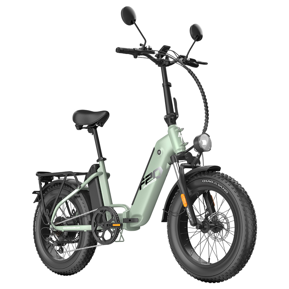 Fafrees FF20 Polar Electric Bike, 500W Motor, 48V 24Ah Dual Batteries, 20*4.0 inch Tires, 45km/h Max Speed, 150km Max Range, Mechanical Disc Brakes, Front Spring Fork, Shimano 7-speed - Mint Green