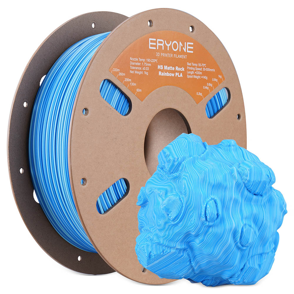 

ERYONE High Speed PLA Matte Twisted Filament 1kg - Arctic Blue, Multi color