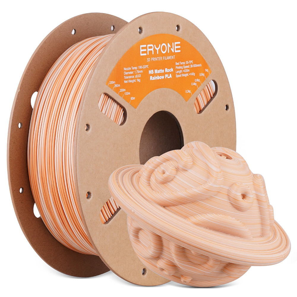 

ERYONE High Speed PLA Matte Twisted Filament 1kg - Maple Syrup Amber, Multi color