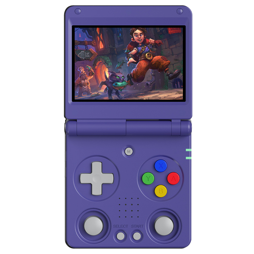 

ANBERNIC RG34XXSP Flip Game Console, 64GB + 128GB TF Card with 11000+ Games, 3.4 inch 720*480 IPS Screen, 30+ Emulators, 6 Hours Playtime, 5G WiFi, Multimedia Apps - Blue