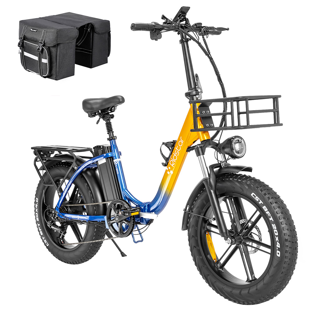 

Ridstar MN20 Electric Bike, 1000W Motor, 48V 15Ah Battery, 20*4.0 inch Fat Tire, 48km/h Max Speed, 70km Range, Dual Mechanical Disc Brakes, Dual Shock Absorber, Shimano 7-speed