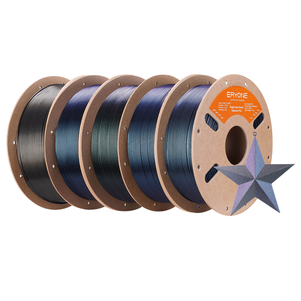 5kg ERYONE Burnt Titanium Tri Color PLA - 1kg Purple&Gold&Green/ Blue&Gold&Green/ Black&Green&Rose/ Blue&Green&Rose/Blue&Black&Rose