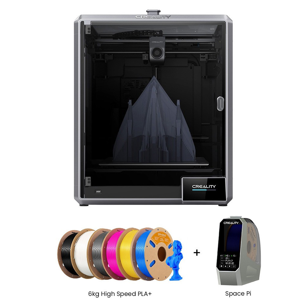 

Creality K1 Max 3D Printer + Space Pi Dryer + 6kg ERYONE High Speed PLA+ Filament - 1kg Yellow +1kg Magenta +1kg Blue +1kg Black +1kg Ivory White +1kg Gray