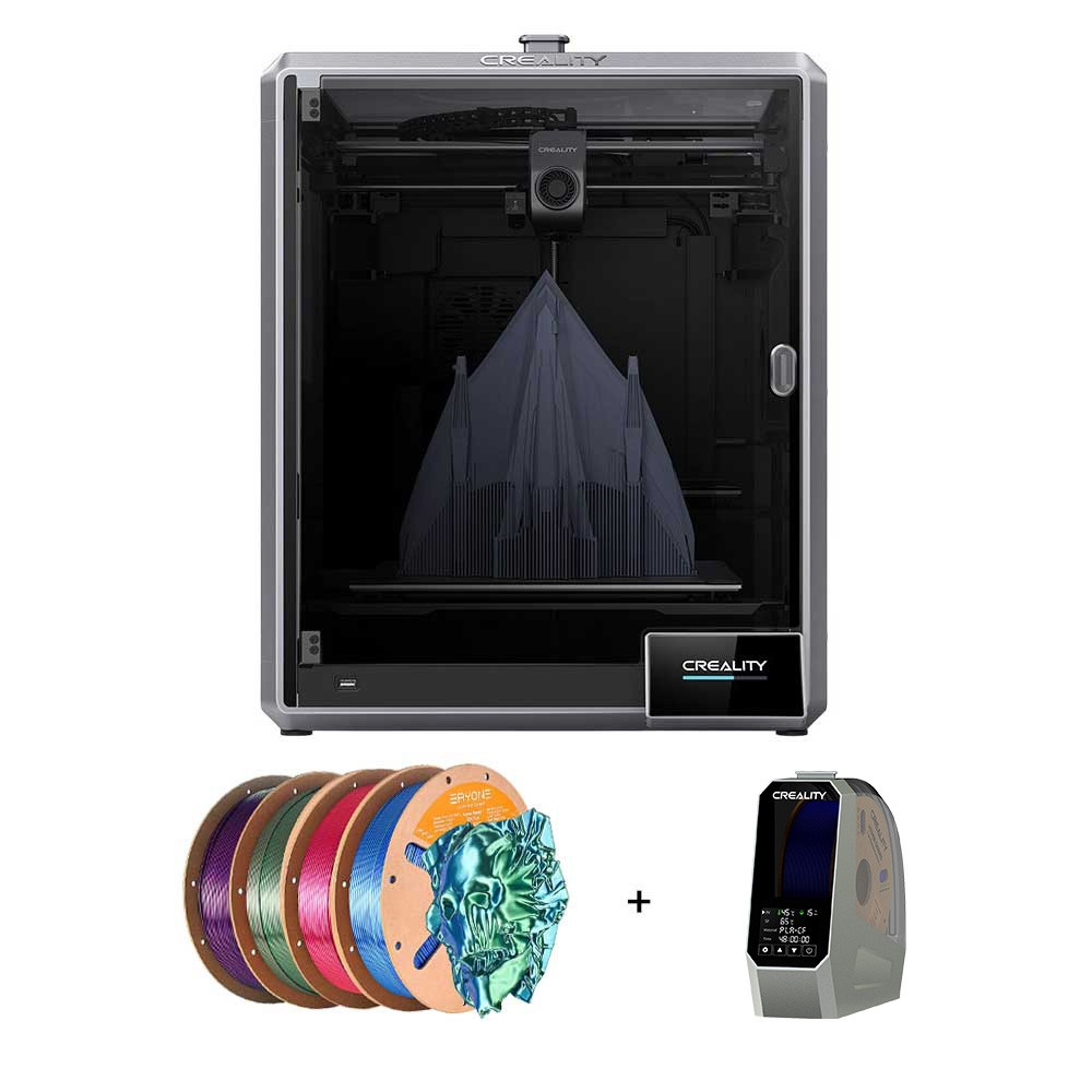 

Creality K1 Max 3D Printer + Space Pi Dryer + 4kg ERYONE High Speed Silk Dual-color PLA Filament (1kg Red & Green + 1kg Blue & Green + 1kg Blue & Red + 1kg Purple & Black)