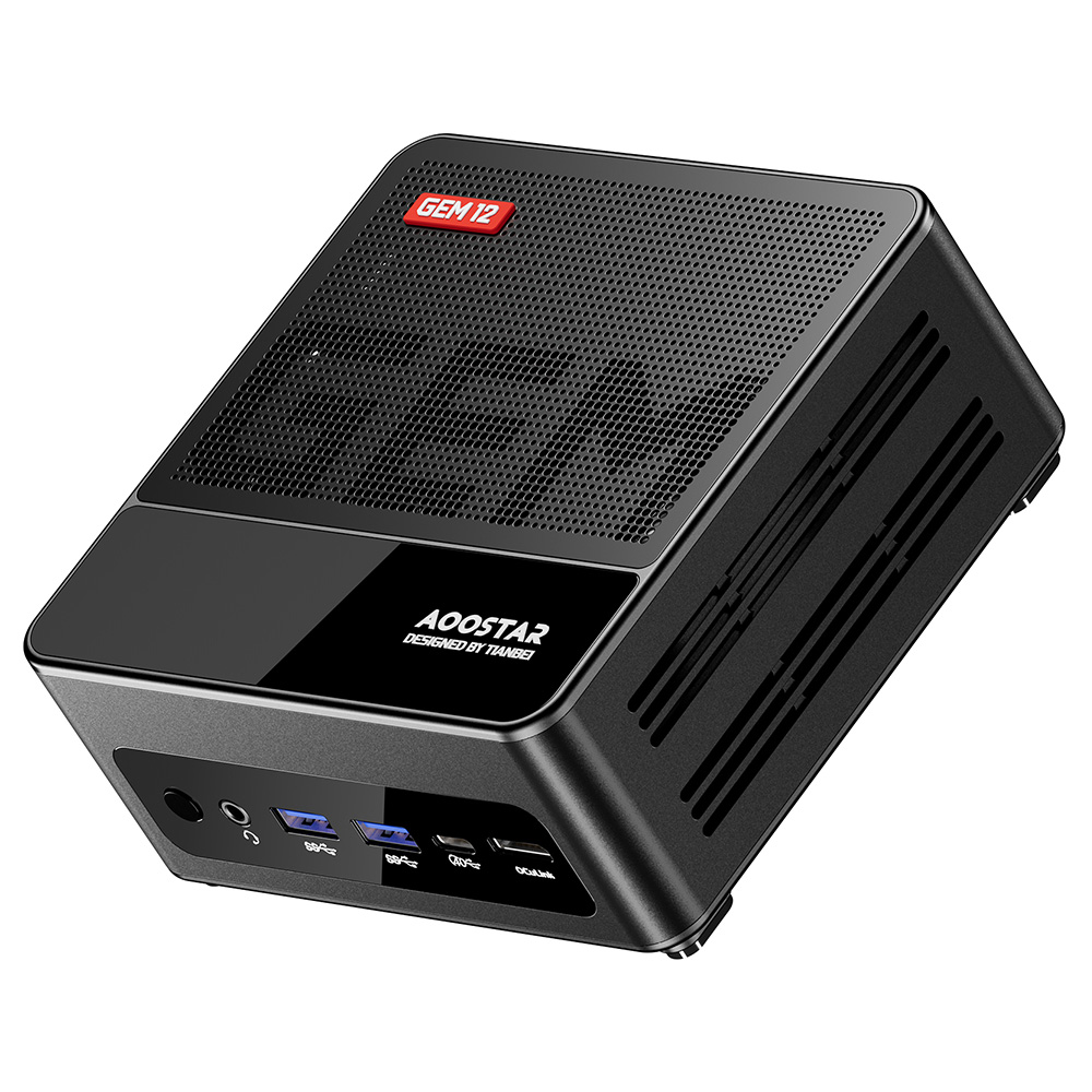 

AOOSTAR GEM12 Max Mini PC Barebone (No RAM No SSD), AMD Ryzen 7 8745HS 8 Core Max 4.9GHz, Dual 2.5G LAN, WiFi 6, Bluetooth 5.2, HDMI 2.1 + 2*USB4 + DP1.4 4K@120Hz 4 Screens Display, 1*OCuLink, 2*USB3.2, 2*USB2.0, 1*Headphone Jack