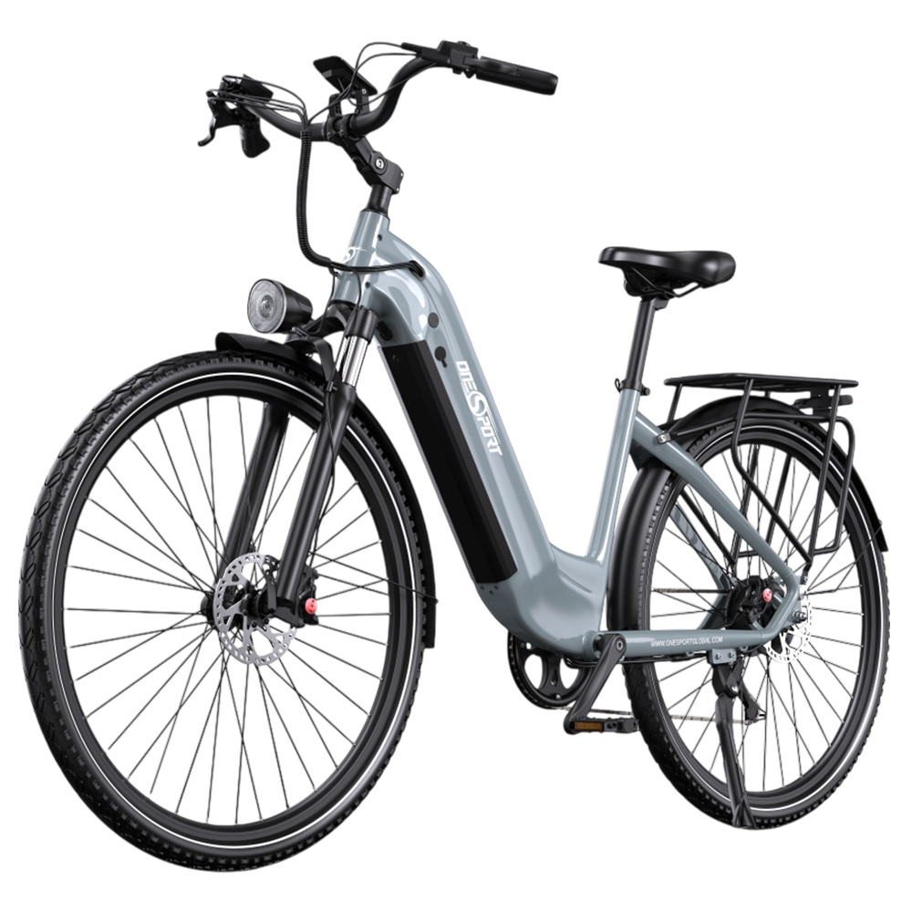 

ONESPORT OT05 Pro Electric Bike, 250W Motor, 36V 22.5Ah Battery, 700*50C Tires, 25km/h Max Speed, 140km Range, Hydraulic Disc Brakes, Front Suspension Fork, Shimano 7-speed - Grey, Gray