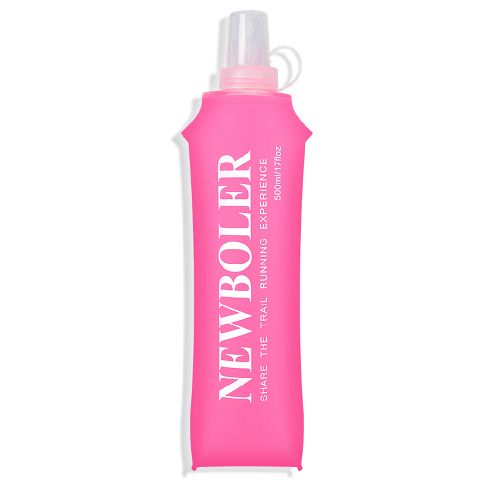 

NEWBOLER BOT200 Foldable Soft Water Bottle Collapsible Portable Sports Bottle BPA-free - 500ml, Pink