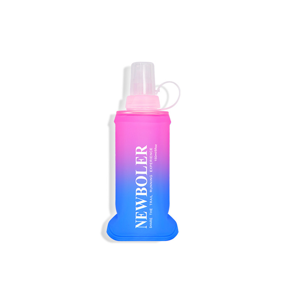 

NEWBOLER BOT003 Foldable Soft Water Bottle Collapsible Portable Sports Bottle BPA-free - 150ml, Pink Gradient Blue