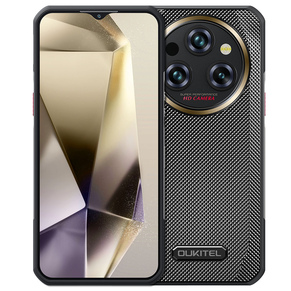 

OUKITEL WP35 Pro Rugged Phone, 12+512GB, 11000mAh, 6.6inch FHD+, 64MP+32MP Cam, NFC/OTG/GPS, Dual SIM, BT5.2, Black