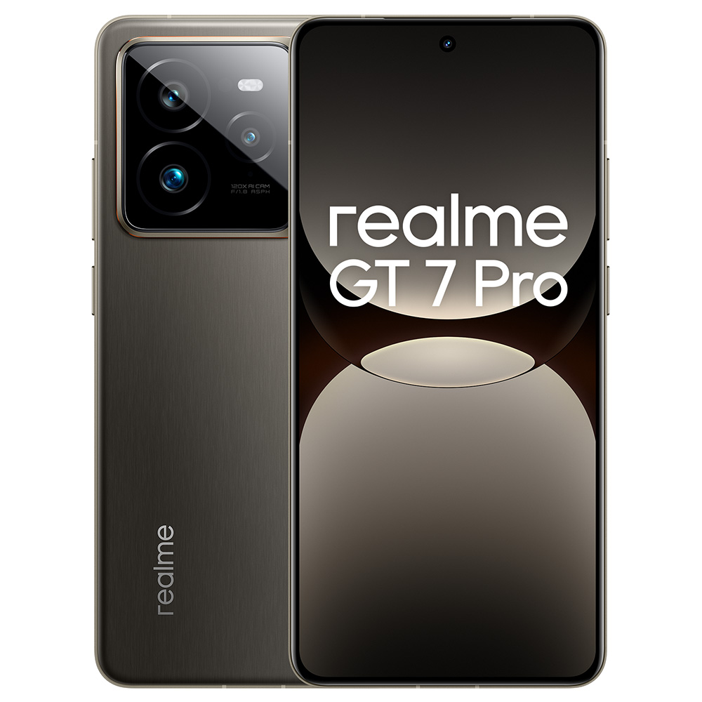 

Realme GT7 Pro 5G Smartphone, 12+256GB, Snapdragon 8 Elite, 6.78" 120Hz, 50MP Triple Cam, 6500mAh, 120W Fast Charge, IP69, Gray