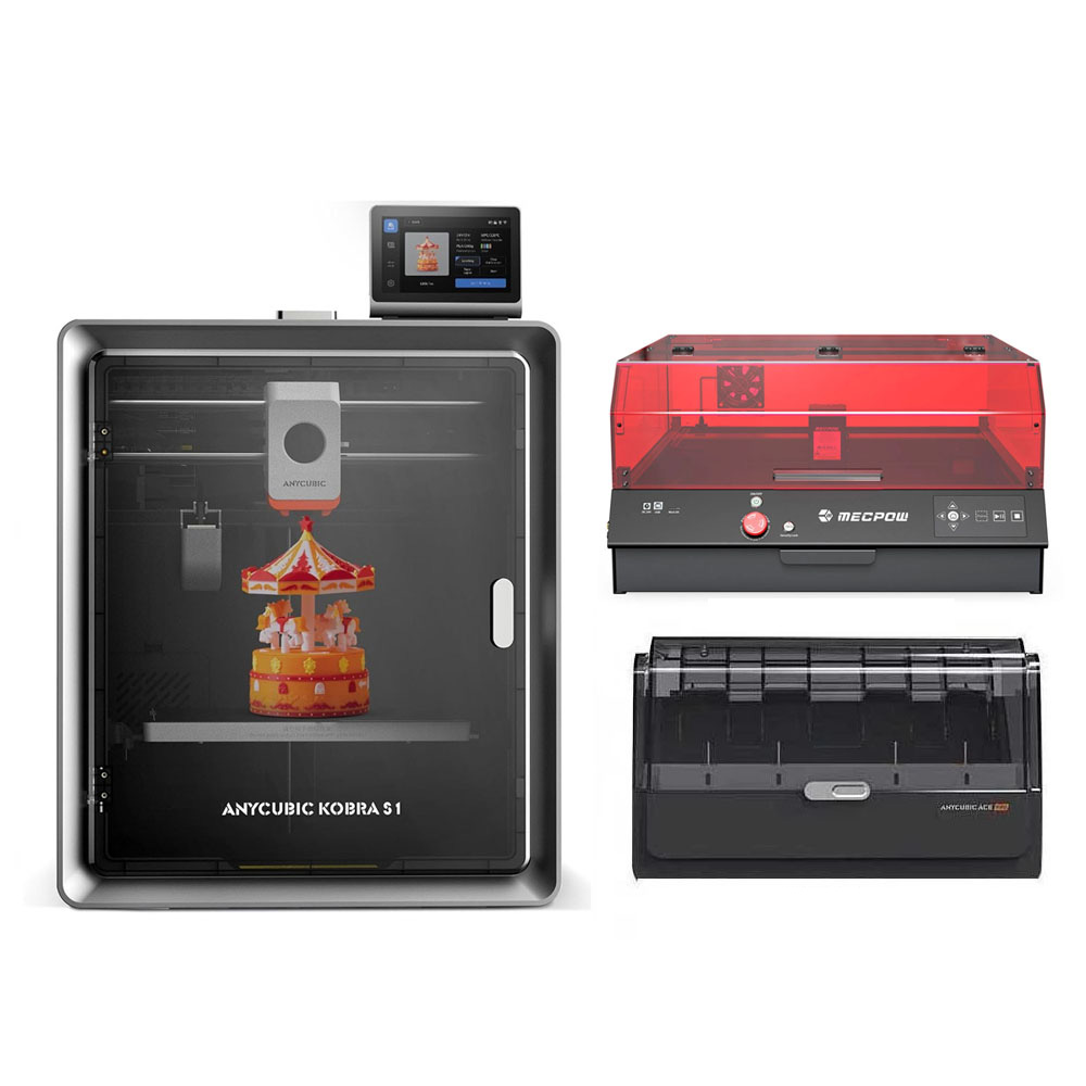 

Anycubic Kobra S1 Combo 3D Printer + Mecpow 22W FDA Class 1 Laser Engraver