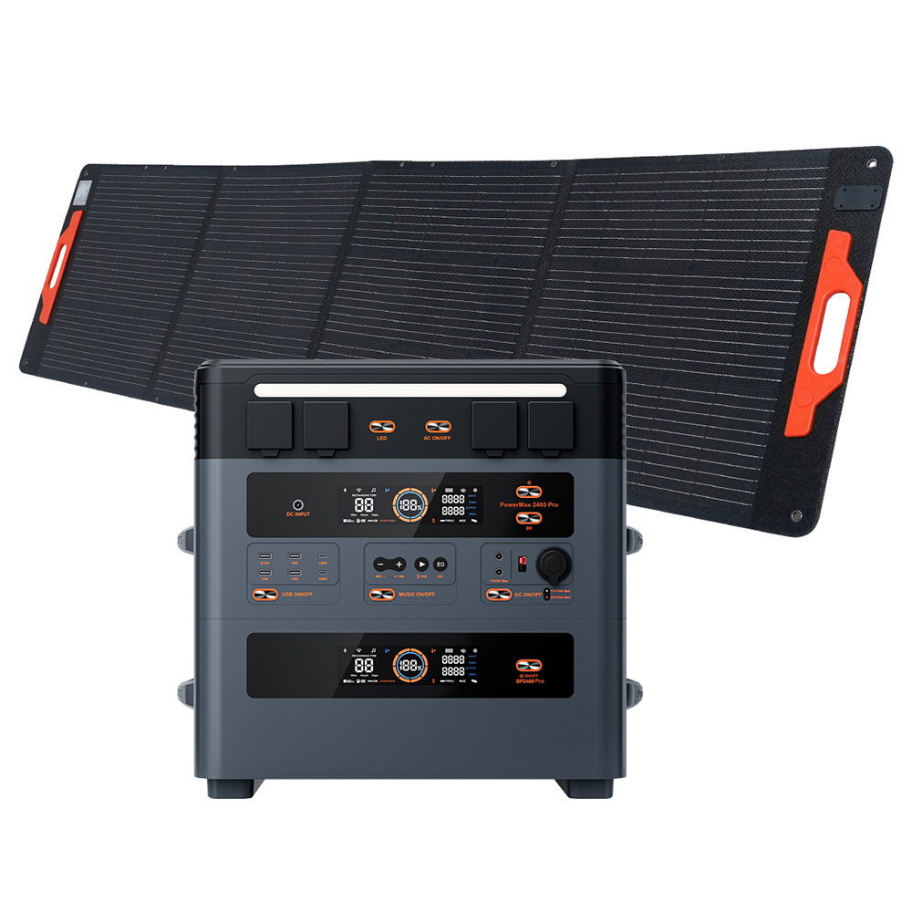 

Blackview Oscal PowerMax 2400 Pro Portable Power Station 2016Wh + 1x BP2400 Pro 2016Wh LiFePO4 Battery Pack + 1x PM200 Pro 200W Foldable Solar Panel