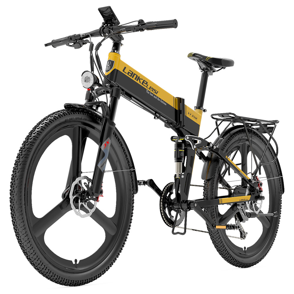 

LANKELEISI XT750 Sports Version Electric Bike, 500W Motor, 48V 12.8Ah Battery, 26 inch Tires, 35km/h Max Speed, 110km Range, Hydraulic Disc Brakes, Front & Rear Oil Spring Suspension, Shimano 9-speed - White