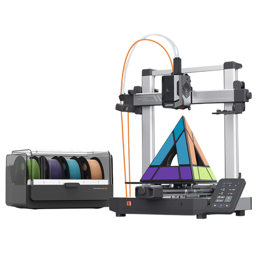 

Anycubic Kobra 3 V2 Combo 3D Printer, ACE Pro Multicolor, 720P Camera, 600mm/s Speed, Auto Leveling, Filament Drying, 255*255*260mm