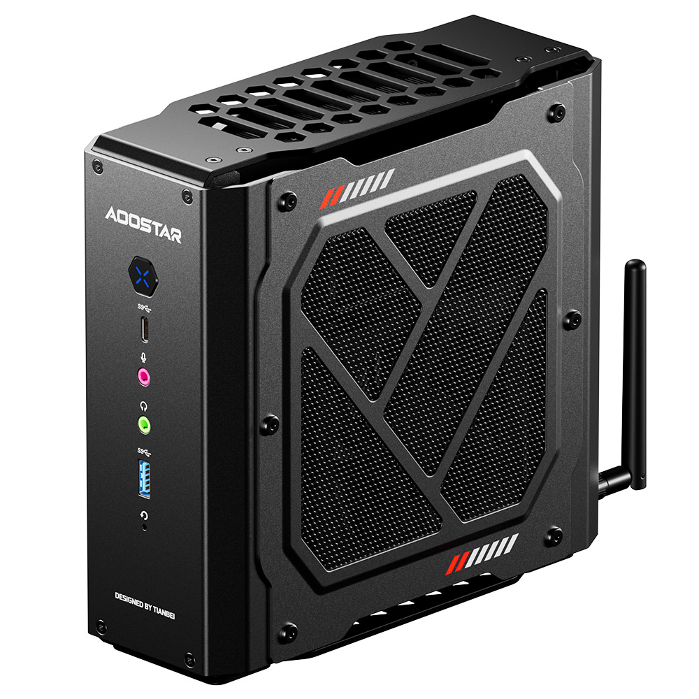 

AOOSTAR GODZ Gaming Mini PC, AMD Ryzen 7 7435HS 8 Cores Max 4.5GHz, AMD Radeon RX 6600LE GPU, 64GB RAM 2TB SSD, HDMI+DP Dual Screen Display, WiFi 6E Bluetooth 5.3, Dual 2.5G LAN, 1*Type-C, 1*USB4, 5*USB3.2, 2*Audio & Microphone - EU Plug