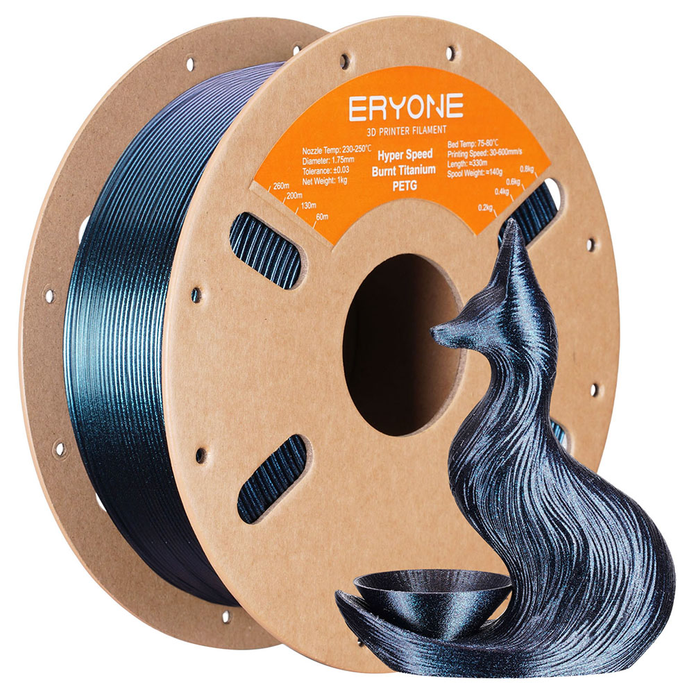 

ERYONE High Speed PETG Filament, 1kg - Burnt Titanium Blue