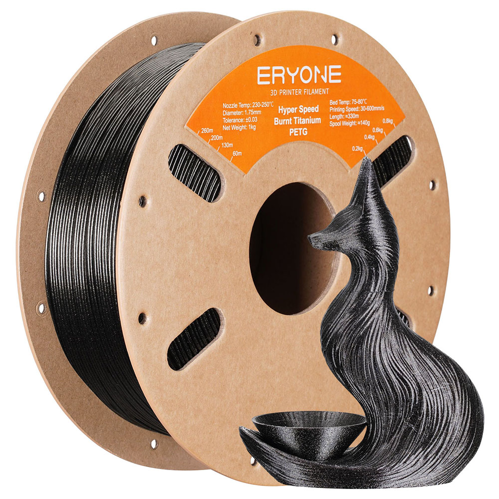 

ERYONE High Speed PETG Filament, 1kg - Burnt Titanium Dark Gold