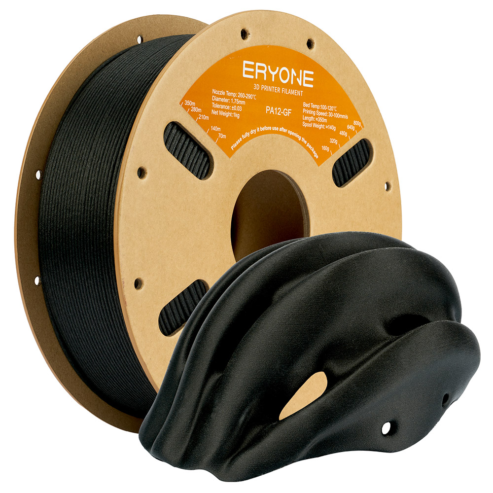 

ERYONE PA12 Glass Fiber Filament, 1kg - Black
