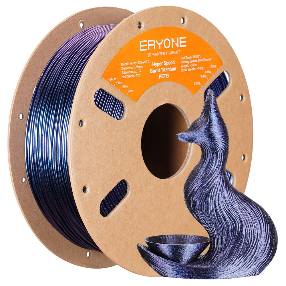 

ERYONE High Speed PETG Filament, 1kg - Burnt Titanium Blue Purple