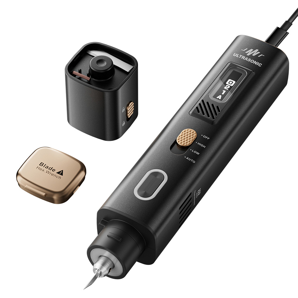 Jakemy JM-Y10 2-in-1 Ultrasonic Cutter & Polisher, 35W 40kHz, OLED Display, for DIY/Medical/Industrial, Model Prototyping & Deburring, 26pcs - EU Plug