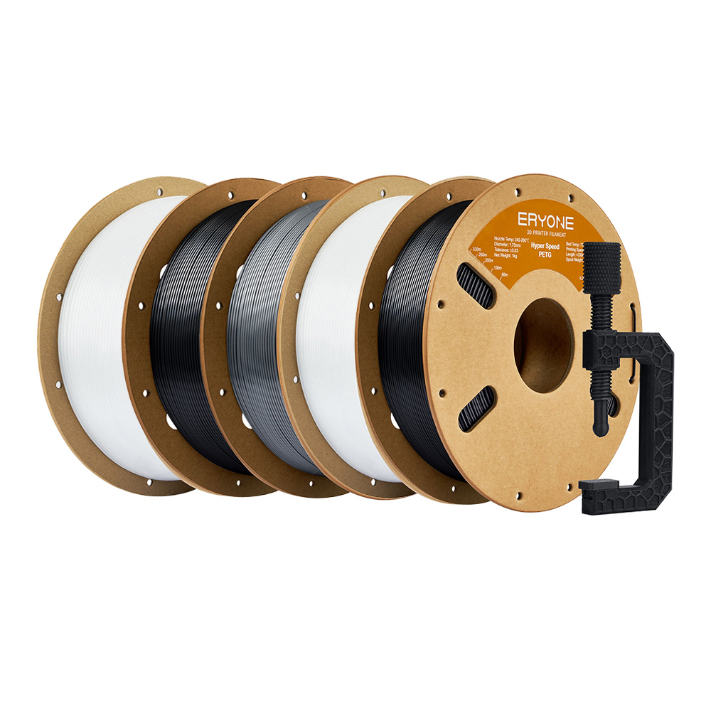 5kg ERYONE High Speed PETG Filament - 2kg White/ Black + 1kg Gray