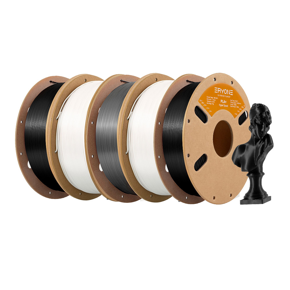 5kg ERYONE High Speed PLA+ Filament - 2kg Ivory White/ Black + 1kg Gray