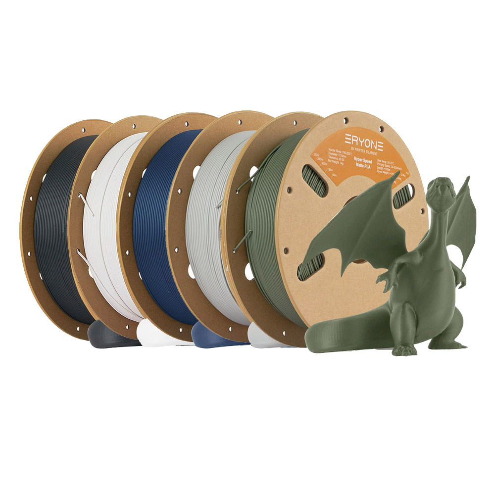 5kg ERYONE Matte Hyper PLA Filament - 1kg White/ Black/ Gray/ Olive-green/ Navy Blue