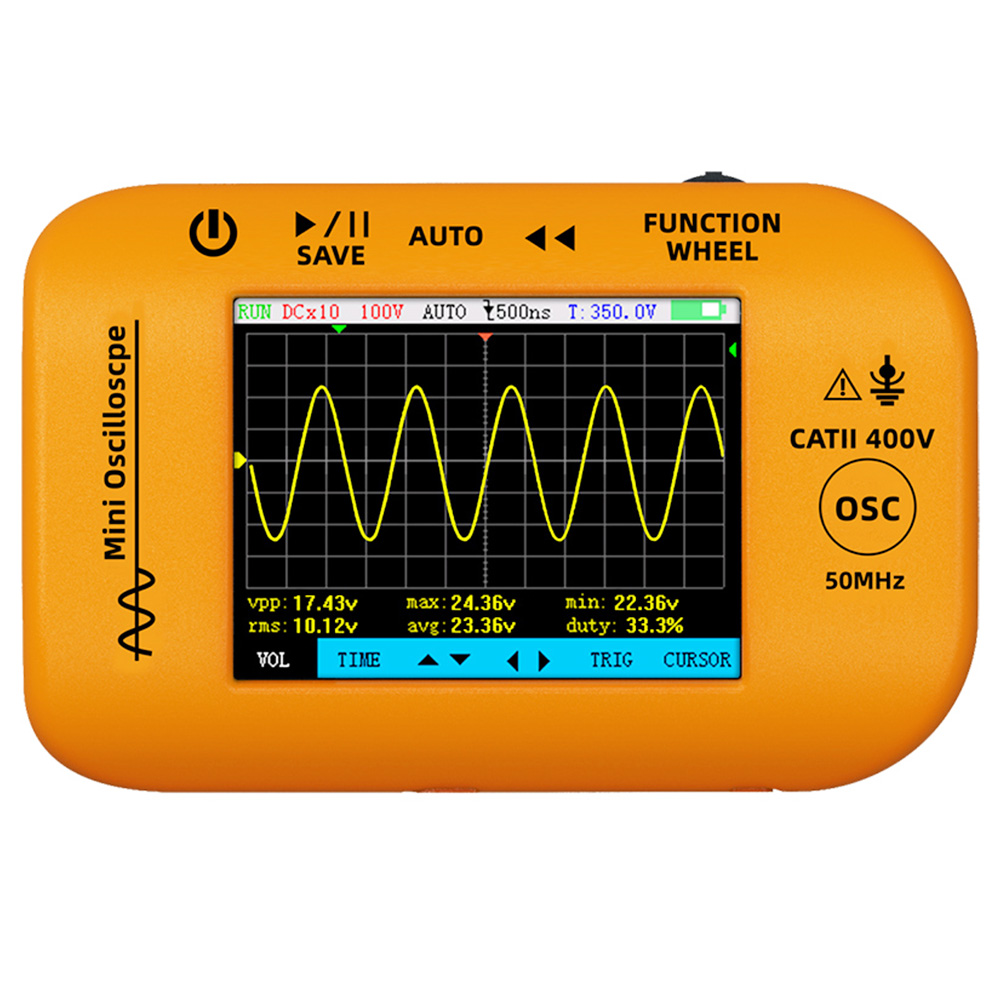 BSIDE OT4 Mini Oscilloscope, 50MHz 200MSa/s, 2.8-inch Color Screen, Signal Generator