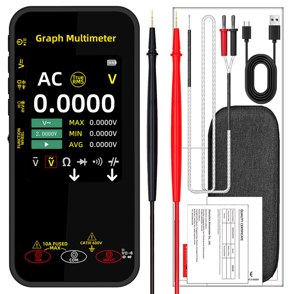 BSIDE S500 Graph Multimeter, 3.2-inch Color Screen, 320*240 Resolution, True RMS 20000 Counts, Auto-Ranging, 1200mAh Battery, Voltage Current Tester