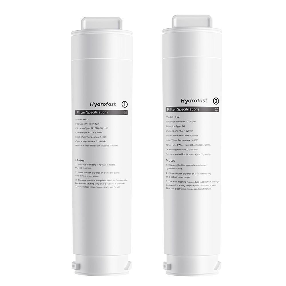

Hydrofast HF02 RO Filter Element + Hydrofast HF03 Composite Filter Element for W100 Water Purifier