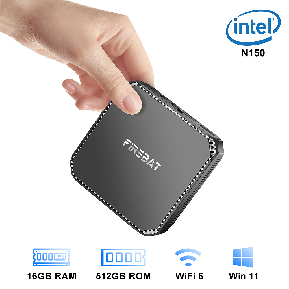 FIREBAT T2 Mini PC Intel N150 16 Go 512 Go