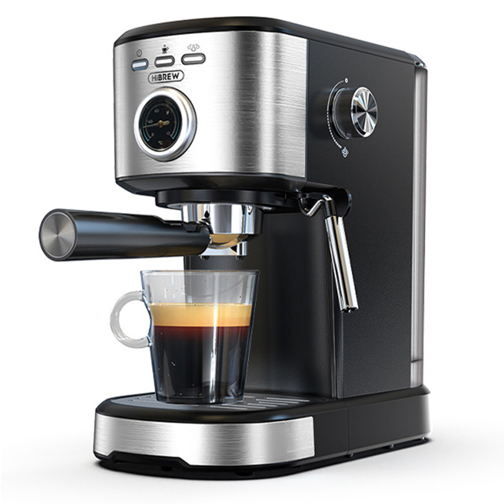 HIBREW H5A Semi Automatic Coffee Machine, 1.2L Water Tank, 15Bar & Smart Brew