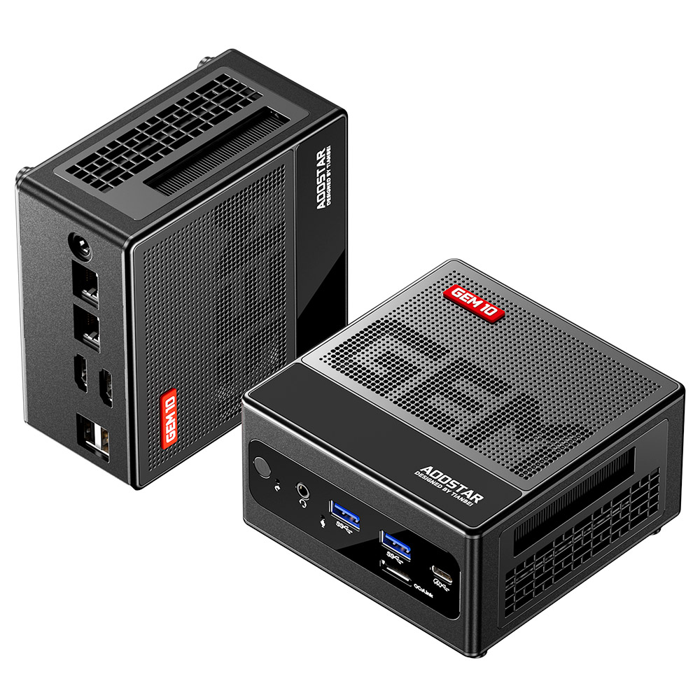 AOOSTAR GEM10 Mini PC, AMD Ryzen 7 6800H 8 Core Up to 4.7GHz, 32GB LPDDR5 RAM 1TB PCle 4.0 SSD, 2* HDMI 2.1 (4K) + USB 4 (8K) Triple Screen Display, Adjustable BIOS, WiFi 6 Bluetooth 5.2, Dual 2.5G LAN Ports, 2*USB3.2  2*USB2.0 1*Oculink