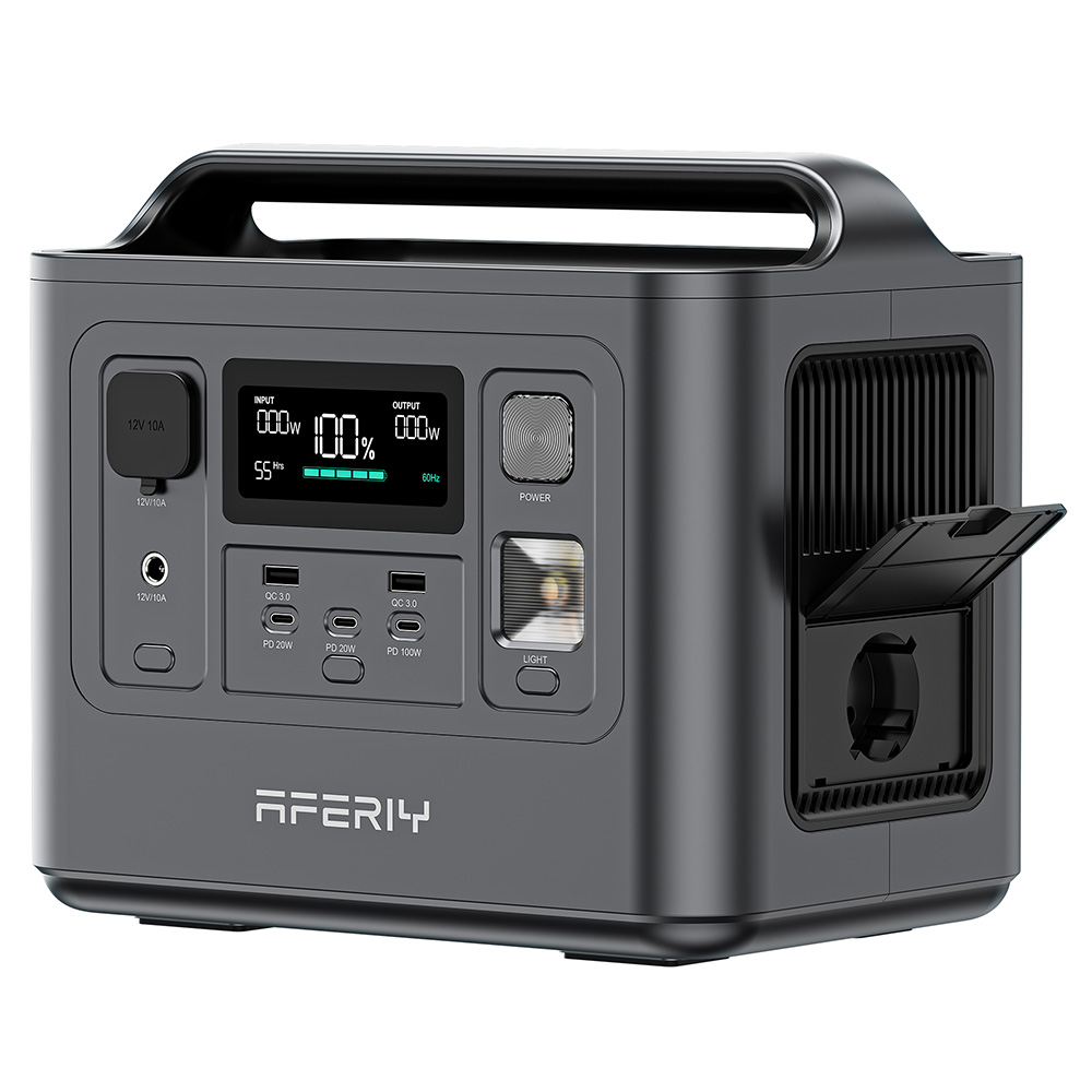 

AFERIY P010 Portable Power Station, 800W 512Wh Outdoor Generator, 8 Outputs, 1.5H Full Charge, 3500+ Cycles LiFePO₄ Battery, Gray