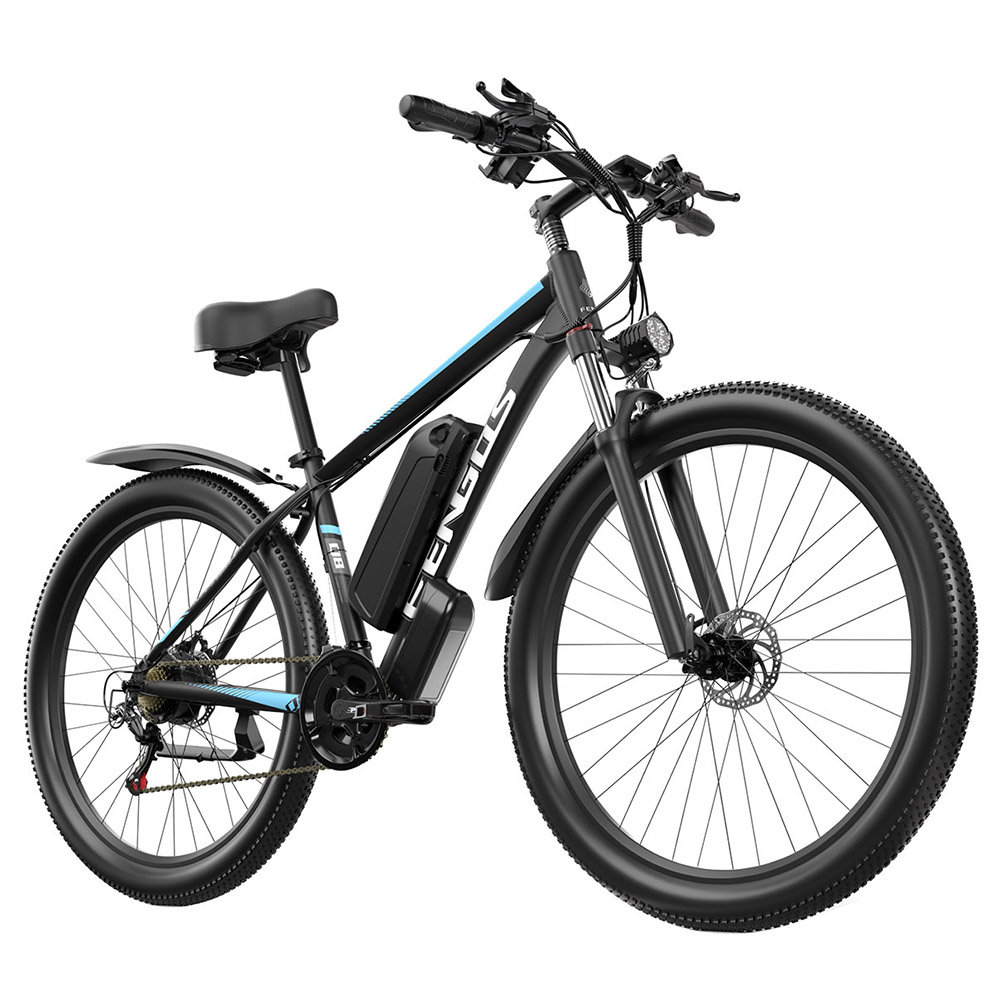 FENGQS Q8 Electric Bike, 750W Motor, 48V 17.5Ah Battery, 27.5 inch Tires, 50km/h Max Speed, 85km Range, Hydraulic Disc Brakes, 21-speed - Blue