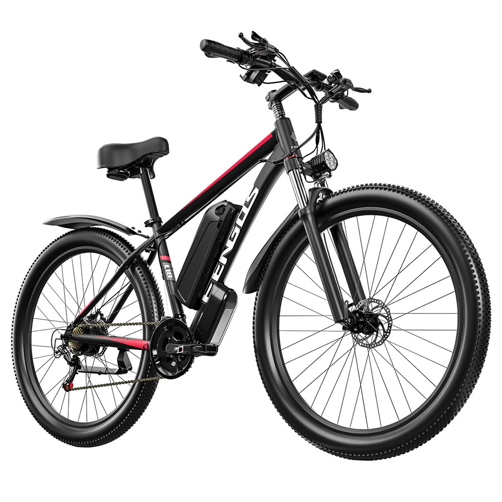 FENGQS Q8 Electric Bike, 750W Motor, 48V 17.5Ah Battery, 27.5 inch Tires, 50km/h Max Speed, 85km Range, Hydraulic Disc Brakes, 21-speed - Red