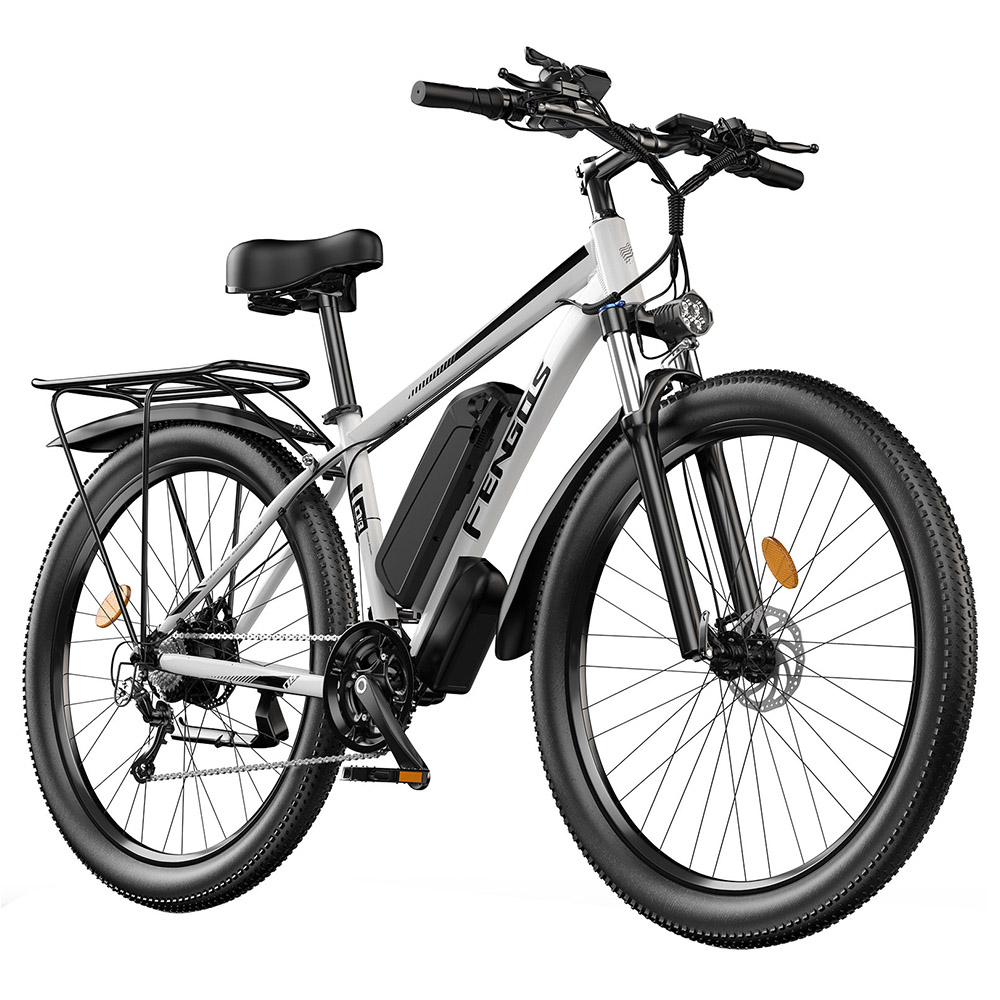 FENGQS Q8 Electric Bike, 750W Motor, 48V 17.5Ah Battery, 27.5 inch Tires, 50km/h Max Speed, 85km Range, Hydraulic Disc Brakes, 21-speed - White